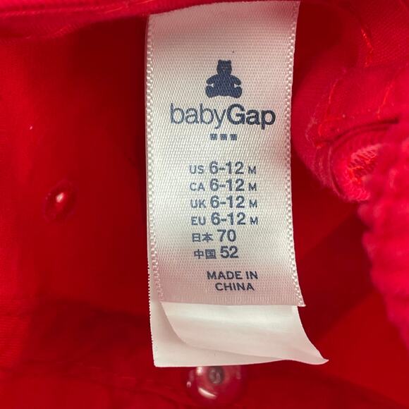 Baby Gap 6-12 Months Baseball Cap Wagon Red Classic Logo Style Elastic Fit Hat - Picture 8 of 11